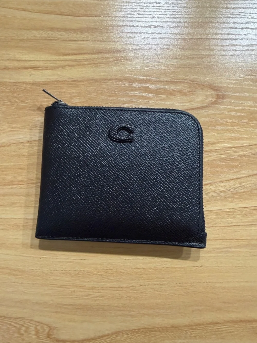 Coach Mens 3-In-1 L-Zip Wallet With Signature Canvas Black Charcoal